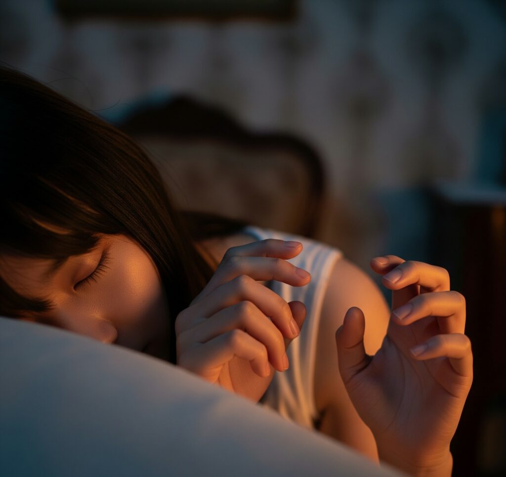 成為自己的解夢師 女子睡夢中不自覺伸手想攀附什麼?卻又是空的。AI生成圖
