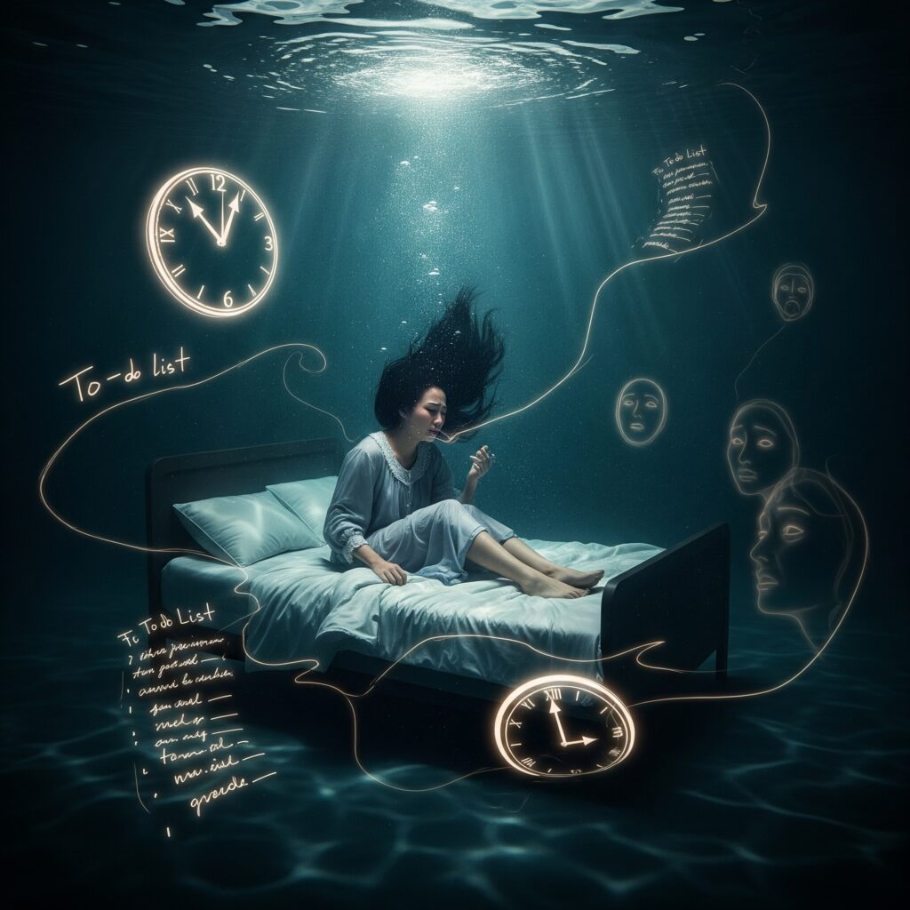 晚上睡不著怎麼辦 晚上睡不著怎麼辦?這次,來探索另一個失眠者共通的感受:被無形的壓力與焦慮所淹沒、無法呼吸的窒息感。